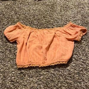 XS American eagle cropped orange puffy tee
